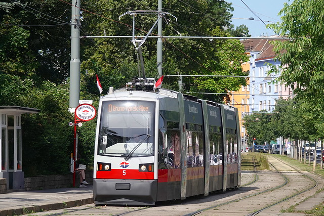 Wiener Linien 5 is seen at Fasangasse on 23 June 2023.