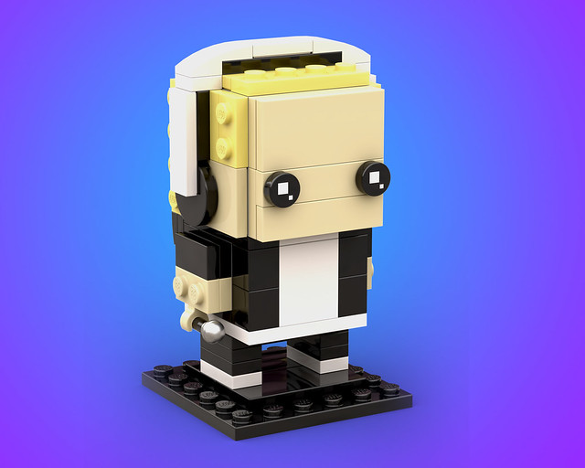 Slim Shady / Eminem LEGO Brickhead with Headphones, render