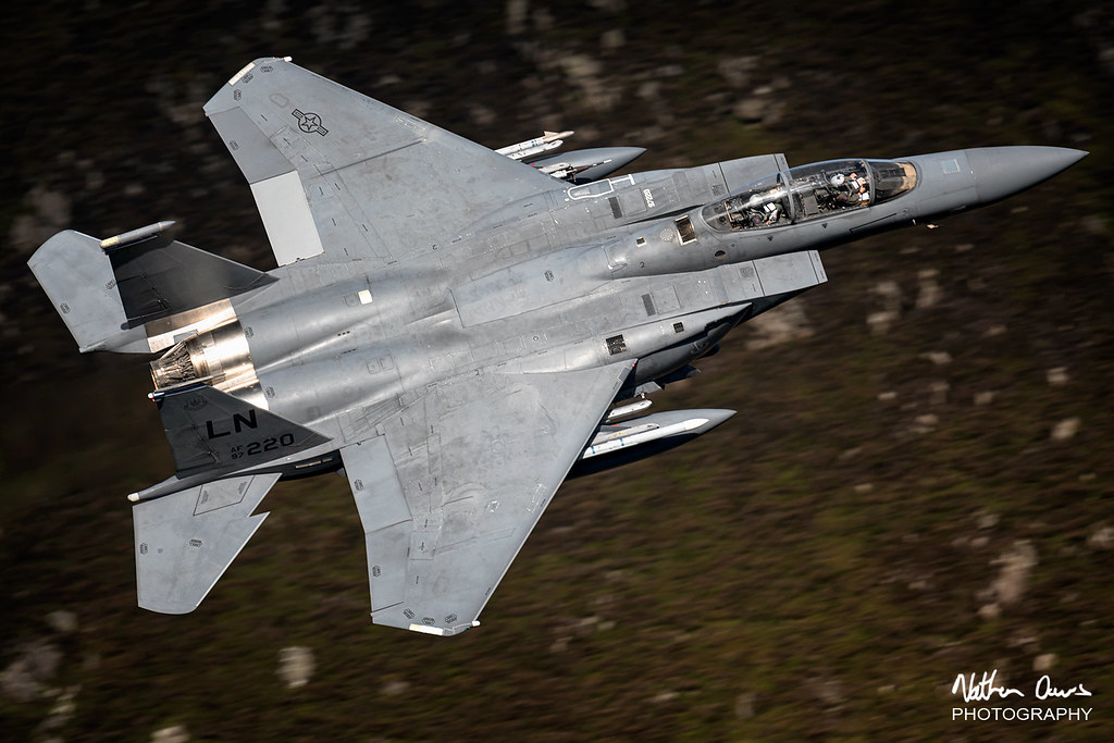 USAF Boeing F-15E Strike Eagle 97-0220 low level in Northern England