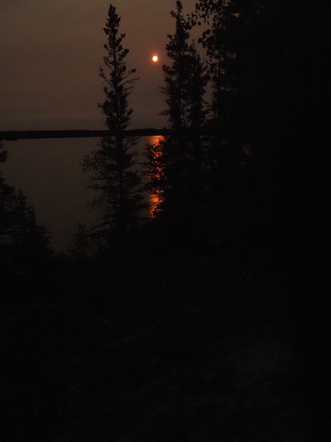 Moonrise over Lake Athapapuskow, Bakers Narrows Prov Pk