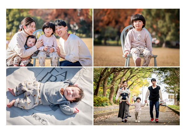 小幡緑地（名古屋の公園）で家族写真のロケーション撮影