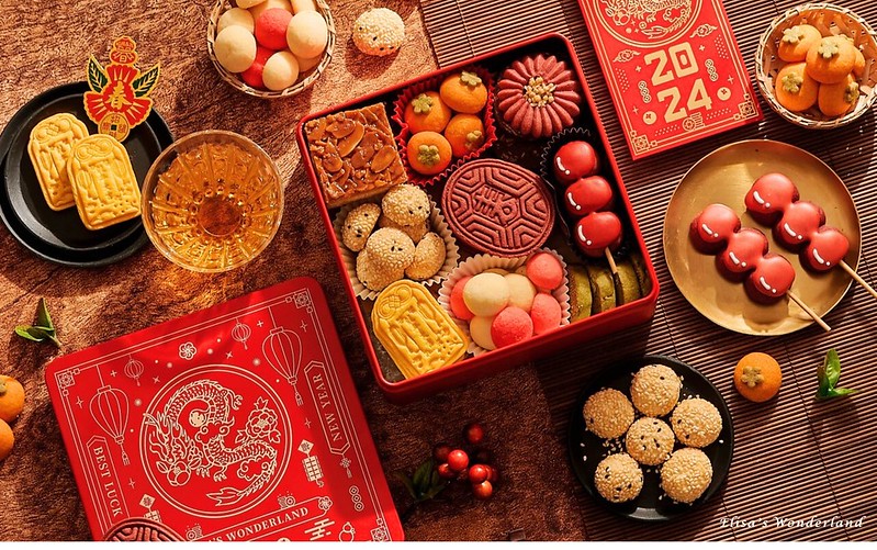 新鮮食材 手工餅乾 紅色 - 【龍祥呈瑞】龍年限定餅乾禮盒 (鐵盒封面可印製LOGO)