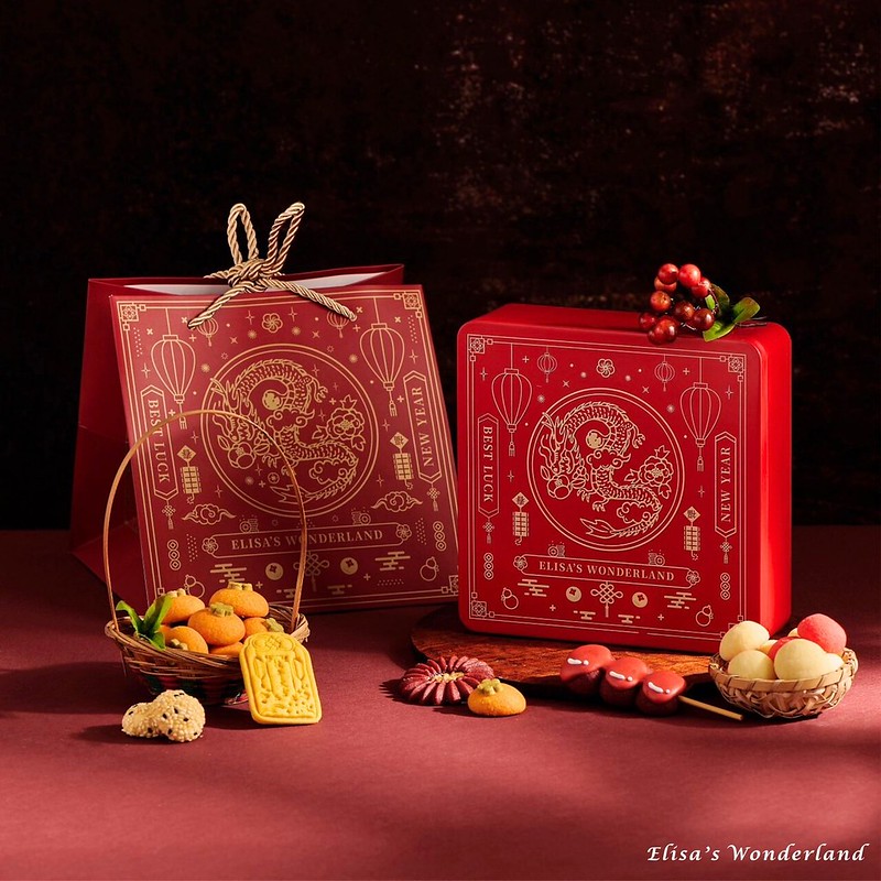 新鮮食材 手工餅乾 紅色 - 【龍祥呈瑞】龍年限定餅乾禮盒 (鐵盒封面可印製LOGO)
