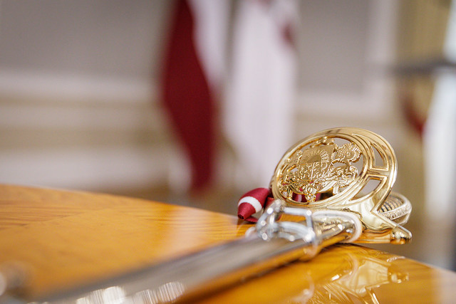 04.12.2023. Brigādes ģenerāļa dienesta pakāpes pasniegšanas ceremonija pulkvedim Kasparam Pudānam
