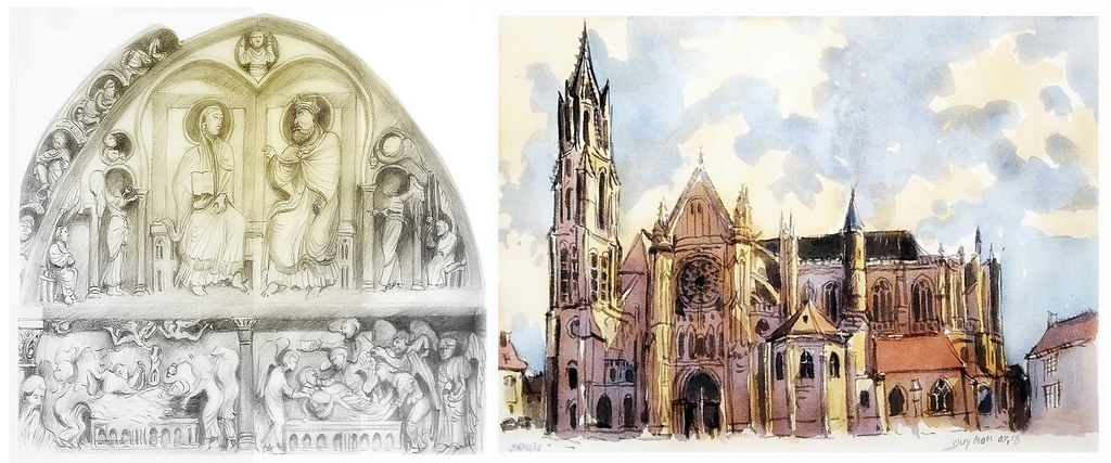 Senlis - France - tympan et cathédrale gothique