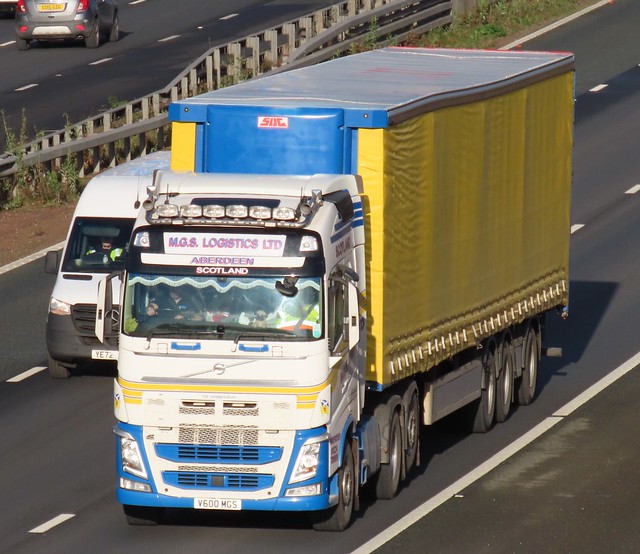MGS Logistics, Volvo FH (V600MGS) On The A1M Southbound, Fairburn Flyover, North Yorkshire 29/11/23
