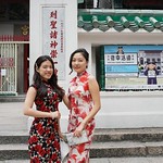lovely Chinese ladies at Man Mo Temple in Hong Kong, Hong Kong SAR 