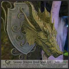 Swamp Dragon Head Wall Art Jade