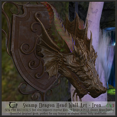 Swamp Dragon Head Wall Art Iron