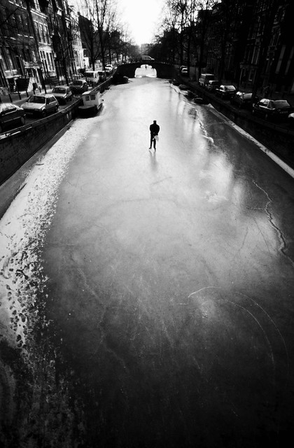 Skating the canals, Amsterdam, The Netherlands