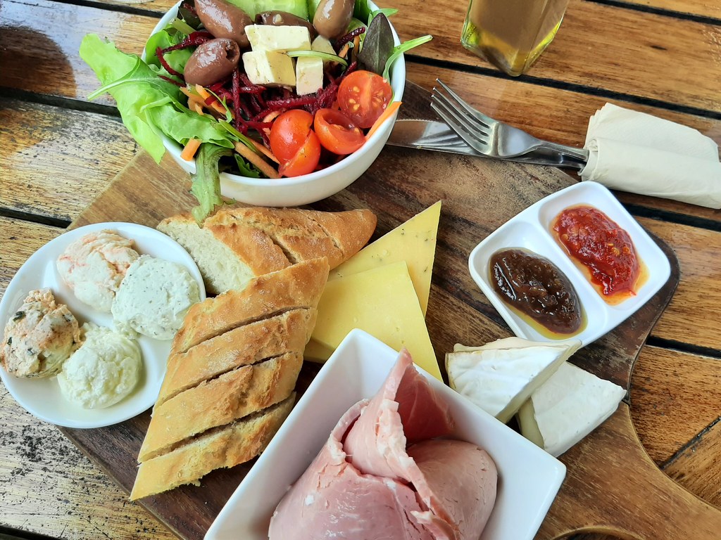 Ploughman's lunch with local cheeses