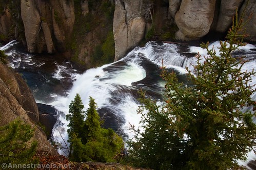 Looking down on Terraced Falls, Yellowstone National Park, Wyoming