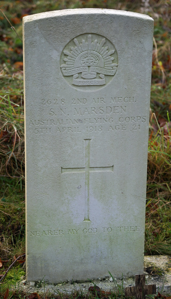 S.N. Marsden, Australian Flying Corps, 1918, War Grave, Wendover