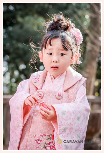 ３歳の女の子が深川神社で七五三