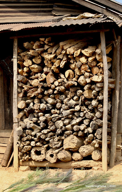 Fire Wood stack - Banano - Village of Akha Hill Tribe Ethnic Group - Oudomxay Northern Laos