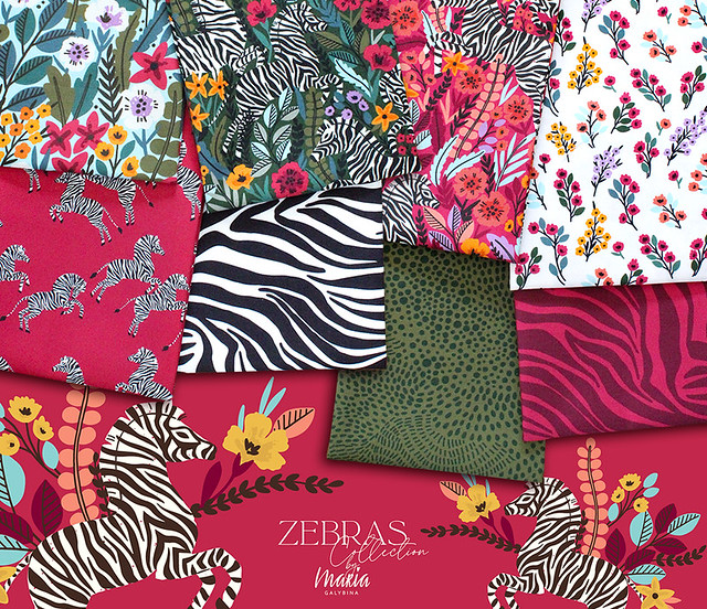 Cloud9 Fabrics Zebras Collection by Maria Galybina