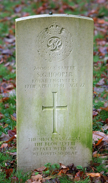 S.G. Cooper, Royal Engineers, 1941, War Grave, Bath