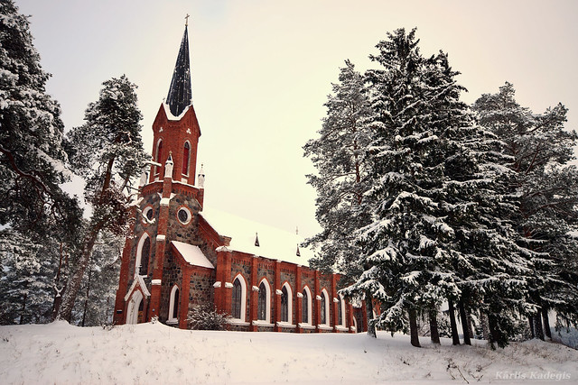 Velena Church in Winter, Latvia