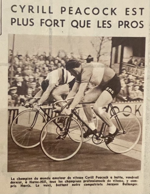 Cyrill Peacock, world amateur champion, beats all the pros at Herne Hill (1955)
