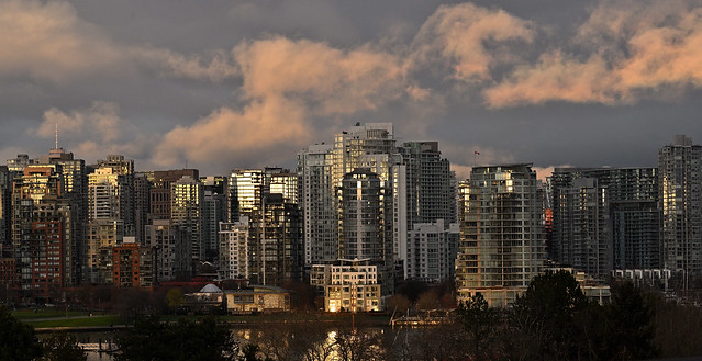 skyline at dusk, Vancouver winter