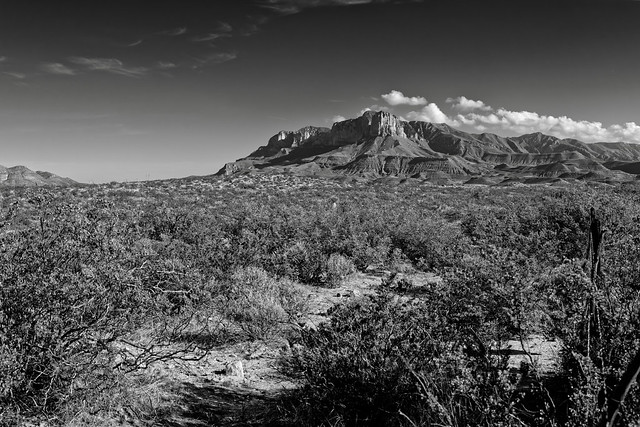 The Guadalupe Mountains, Formed About 275 Million Years Ago and Still Looking Good! (Black & White, Guadalupe Mountains National Park)