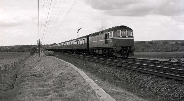 D6524 is seen working a passenger service in the mid-1960s location unknown. I Cuthbertson collection
