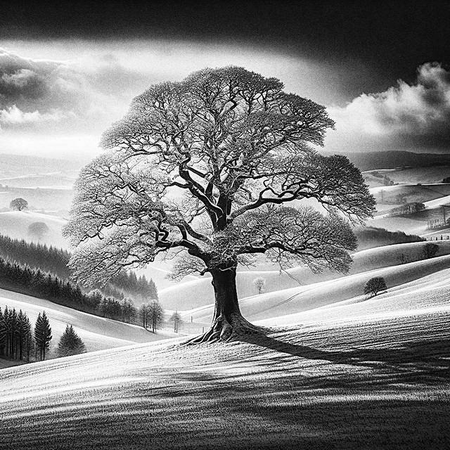 Winterlandschaft – Schwarz Weiß Kunst Fotografie