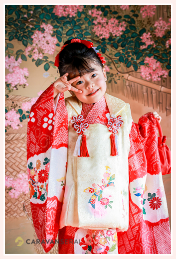 古民家「和布堂」で七五三の前撮り　日本髪の女の子　瀬戸市