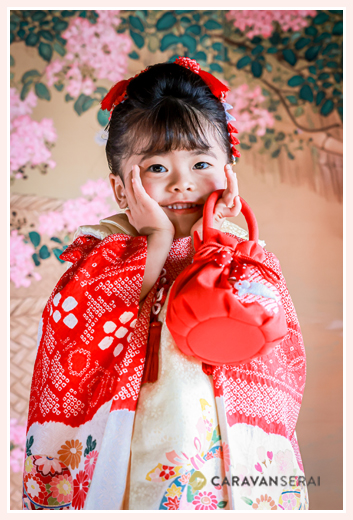 ３歳の女の子の七五三　和布堂で着付けとヘアメイク　瀬戸市