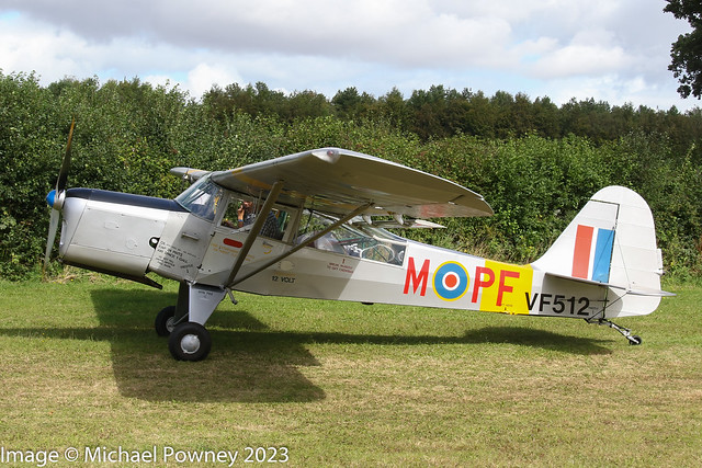 G-ARRX - 1946 build Auster 6A Tugmaster, arriving at Popham during the LAA Grass Roots Fly-in 2023