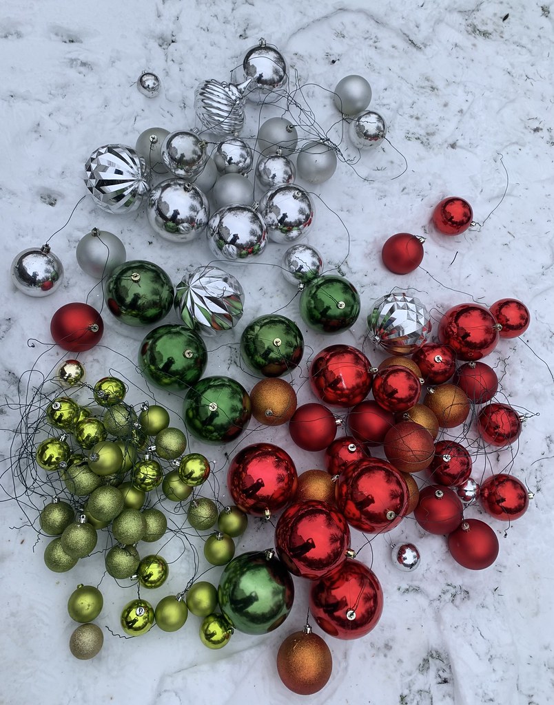Baubles in the snow