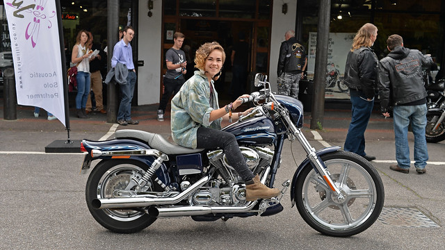 Millie on a Motorcycle..