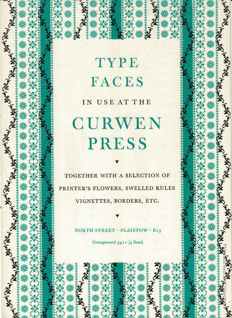 Type Faces in use at the Curwen Press : Curwen Press : London : 1957