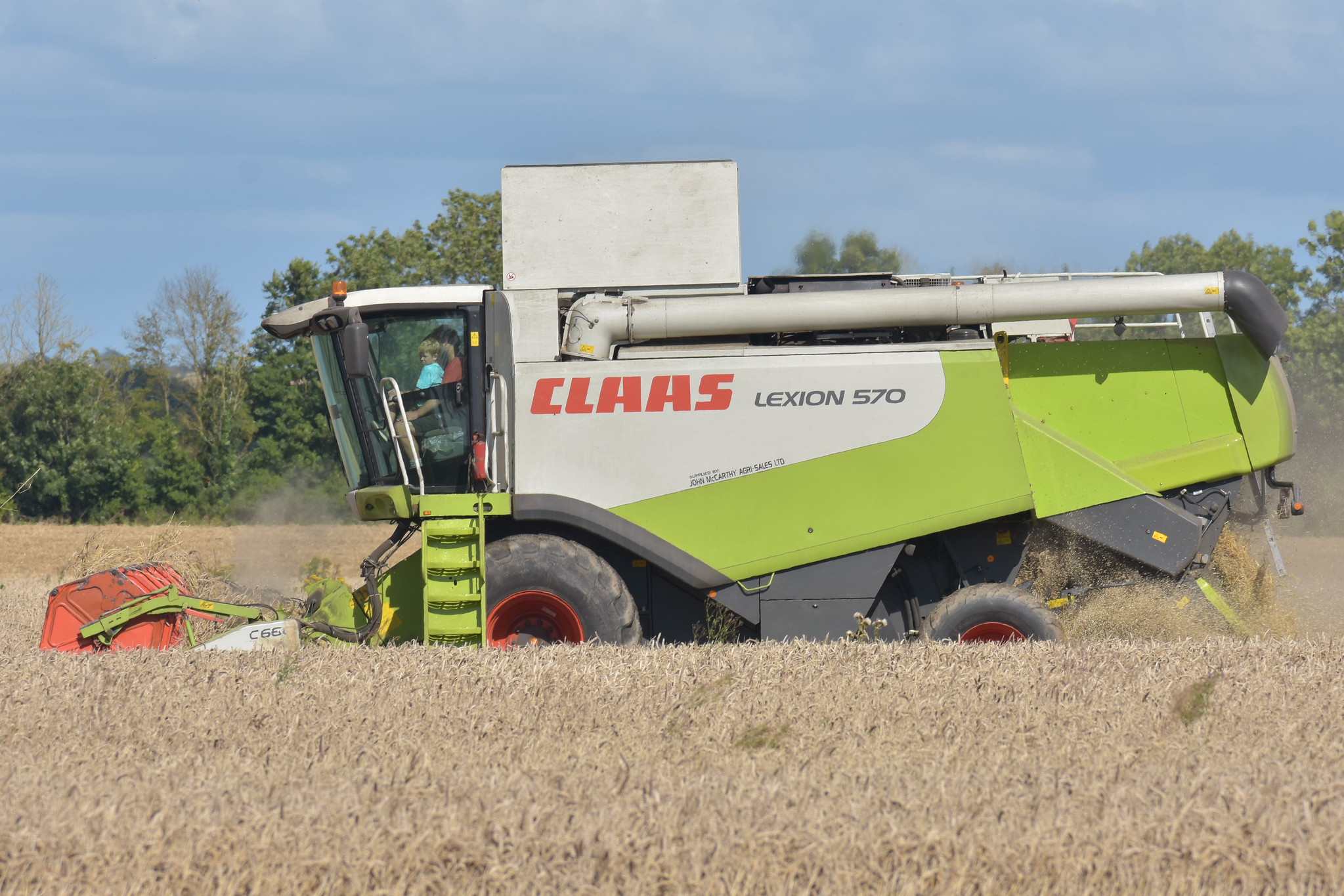 Claas Lexion 570 Combine Harvester cutting Winter Wheat