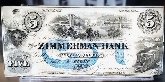 Zimmerman Bank $5 note