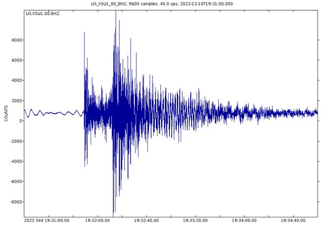 Southern Nebraska magnitude 4.2 earthquake (1:31 PM, 10 December 2023)