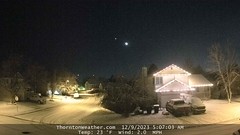 December 9, 2023 - Fresh snow, the moon and Venus. (ThorntonWeather.com)