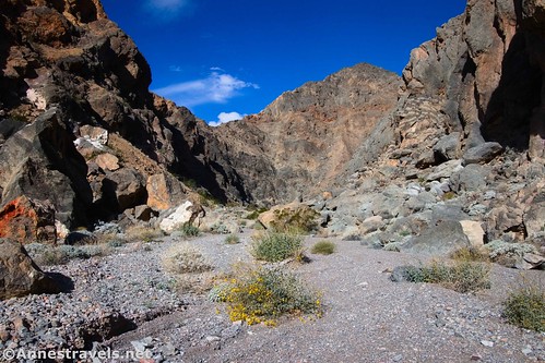 Hiking into the mouth of Slit Canyon, Death Valley National Park, California