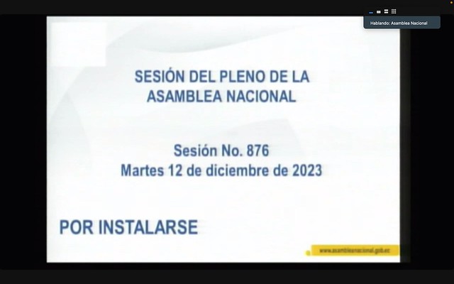 SESIÓN NO. 876 DEL PLENO DE LA ASAMBLEA NACIONAL. ECUADOR, 12 DE DICIEMBRE DEL 2023