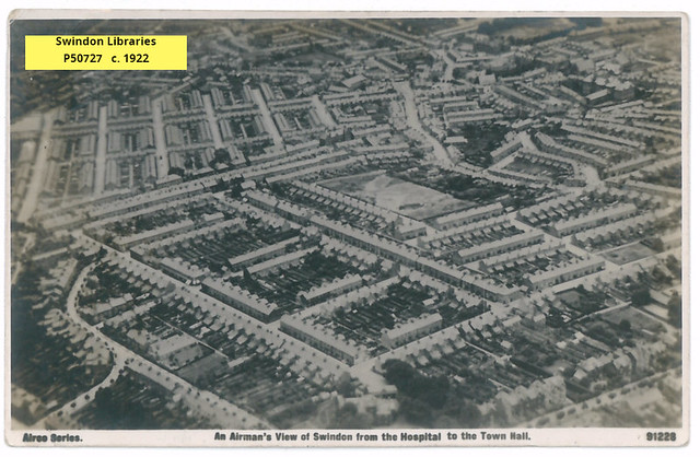 1920s: Aerial View of Swindon (postcard)
