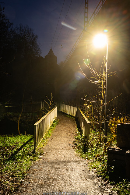 Little Bridge at the Elsenz River at Night - December 2023