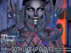 MALified - Goth Lace-Up Gloves - LaraX - FATPACK