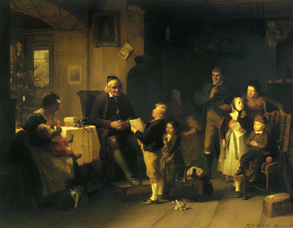 New Year's Eve at Grandfather's by Friedrich Ortlieb - 1873