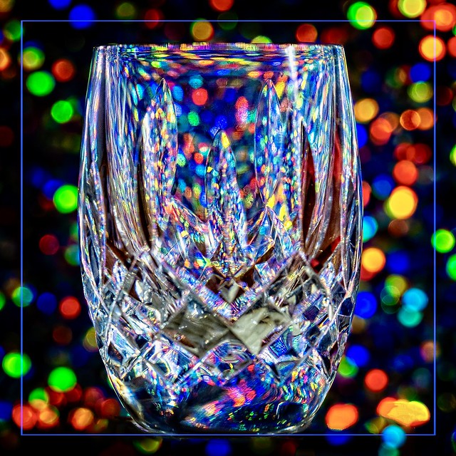 Backlit Waterford crystal shot glass