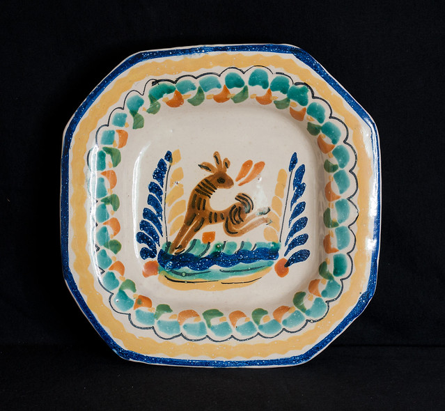 Gorky Gonzalez Pottery Plate Deer Guanajuato Mexico