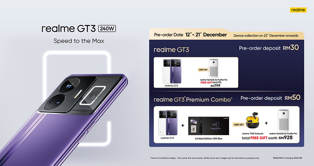 Telefon Pintar Pengecasan Terpantas di Dunia realme GT3 240W Bakal Dijual
