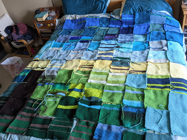 Laying out squares for a blanket