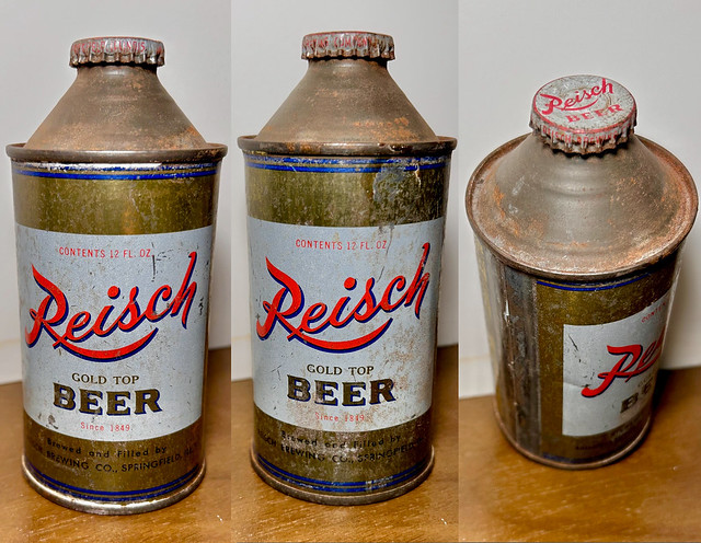 Beer Can - Reisch Beer - 01, 12oz, Cone-top, HP