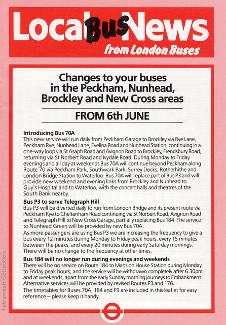 Changes to your buses in the Peckham, Nunhead, Brockley and New Cross areas
