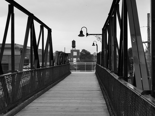 On the Wallace Street footbridge, looking towards Junction Triangle. Toronto..